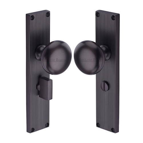 Victoria Reeded Mortice Knob on Plate