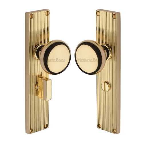 Victoria Reeded Mortice Knob on Plate