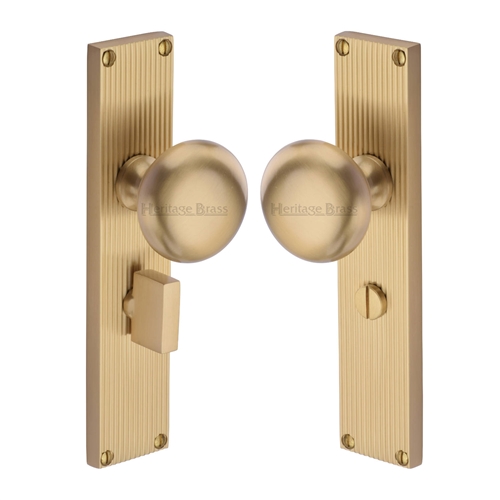 Victoria Reeded Mortice Knob on Plate