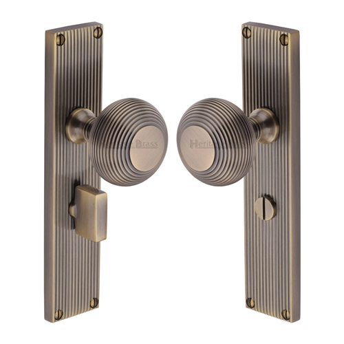 Beehive Reeded Mortice Knob on Plate 