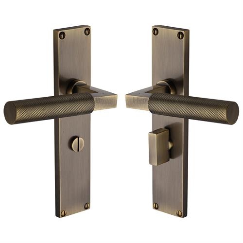 Bauhaus Knurled Door Handle on Plate