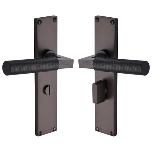 Bauhaus Knurled Door Handle on Plate