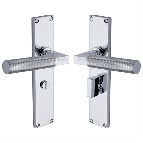 Bauhaus Knurled Door Handle on Plate