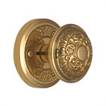 Aydon Door Knob on Rose in Polished Brass