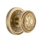 Aydon Door Knob on Rose in Satin Brass