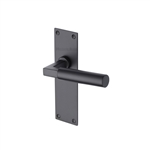 Bauhaus Door Handle on Plate in Matt Black