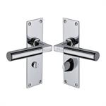 Bauhaus Door Handle on Plate in Polished Chrome