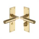 Bauhaus Door Handle on Plate in Satin Brass