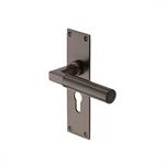 Bauhaus Door Handle on Plate in Matt Bronze