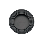 Round Reeded Flush Pull  in Matt Black