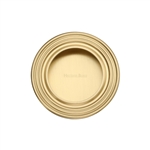 Round Reeded Flush Pull  in Satin Brass