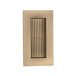 Reeded Rectangular Flush Pull  in Antique Brass