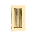 Reeded Rectangular Flush Pull  in Polished Brass