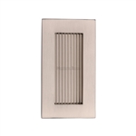 Reeded Rectangular Flush Pull  in Satin Nickel
