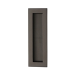 Reeded Rectangular Flush Pull  in Matt Bronze