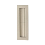 Reeded Rectangular Flush Pull  in Satin Nickel