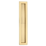 Reeded Rectangular Flush Pull  in Polished Brass