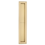 Reeded Rectangular Flush Pull  in Satin Brass