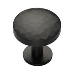 Round Hammered Cabinet Knob with Rose