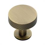 Knurled Disc Cabinet Knob with Rose