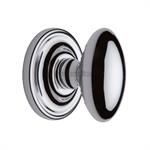 Chelsea Door Knob on Rose in Polished Chrome