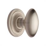 Chelsea Door Knob on Rose in Satin Nickel