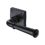 Black Iron Claverley Door Handle on Square  Rose in Matt   Black