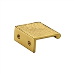 Edge Pull Cabinet Handle Hammered Design - 40mm Width in Polished Brass