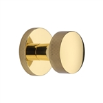 Knightsbridge Knurled Knob on Knurled Concealed base in Polished Brass