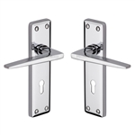 Kendal Door Handle on Plate in Polished Chrome
