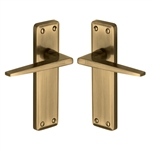 Kendal Door Handle on Plate in Antique Brass