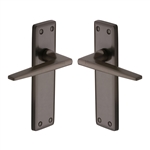 Kendal Door Handle on Plate in Matt Bronze