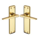 Kendal Door Handle on Plate in Polished Brass