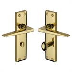 Kendal Door Handle on Plate in Polished Brass