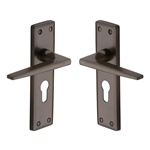 Kendal Door Handle on Plate in Matt Bronze