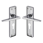 Kendal Door Handle on Plate in Polished Chrome