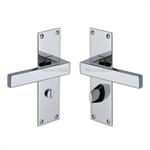Metro Door Handle on Plate in Polished Chrome