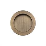 Round Flush Pull in Antique Brass