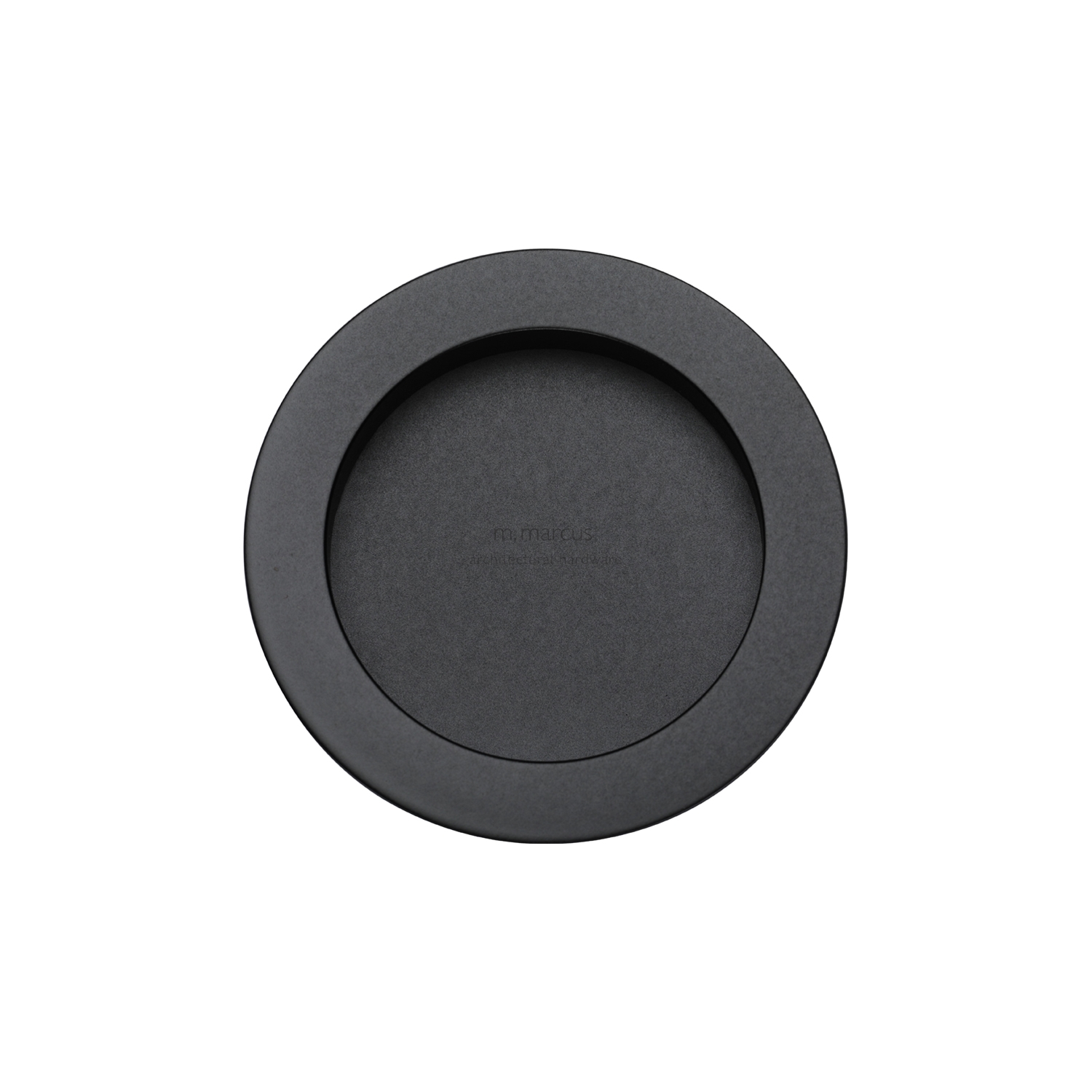 Round Flush Pull in Matt  Black