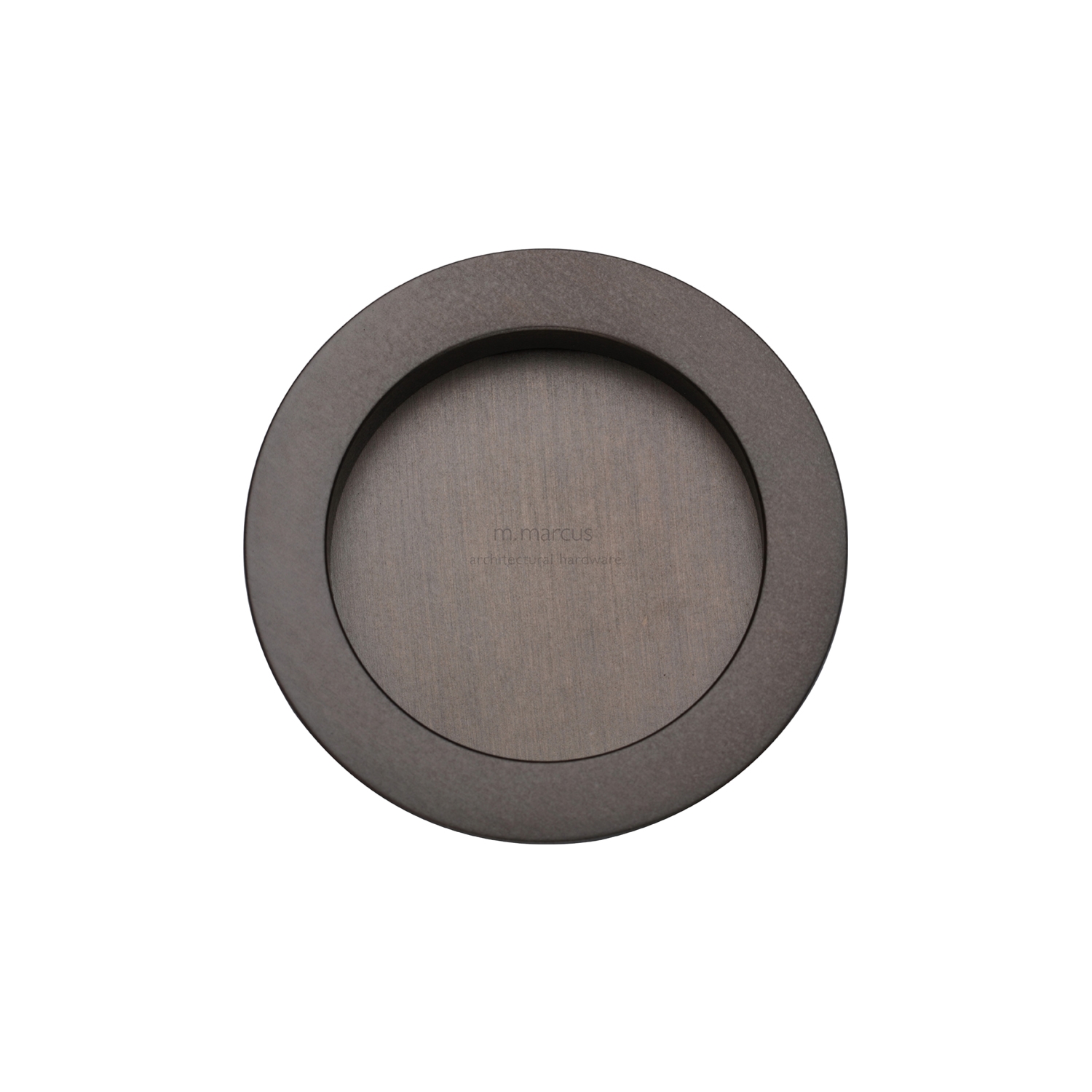 Round Flush Pull in Matt Bronze