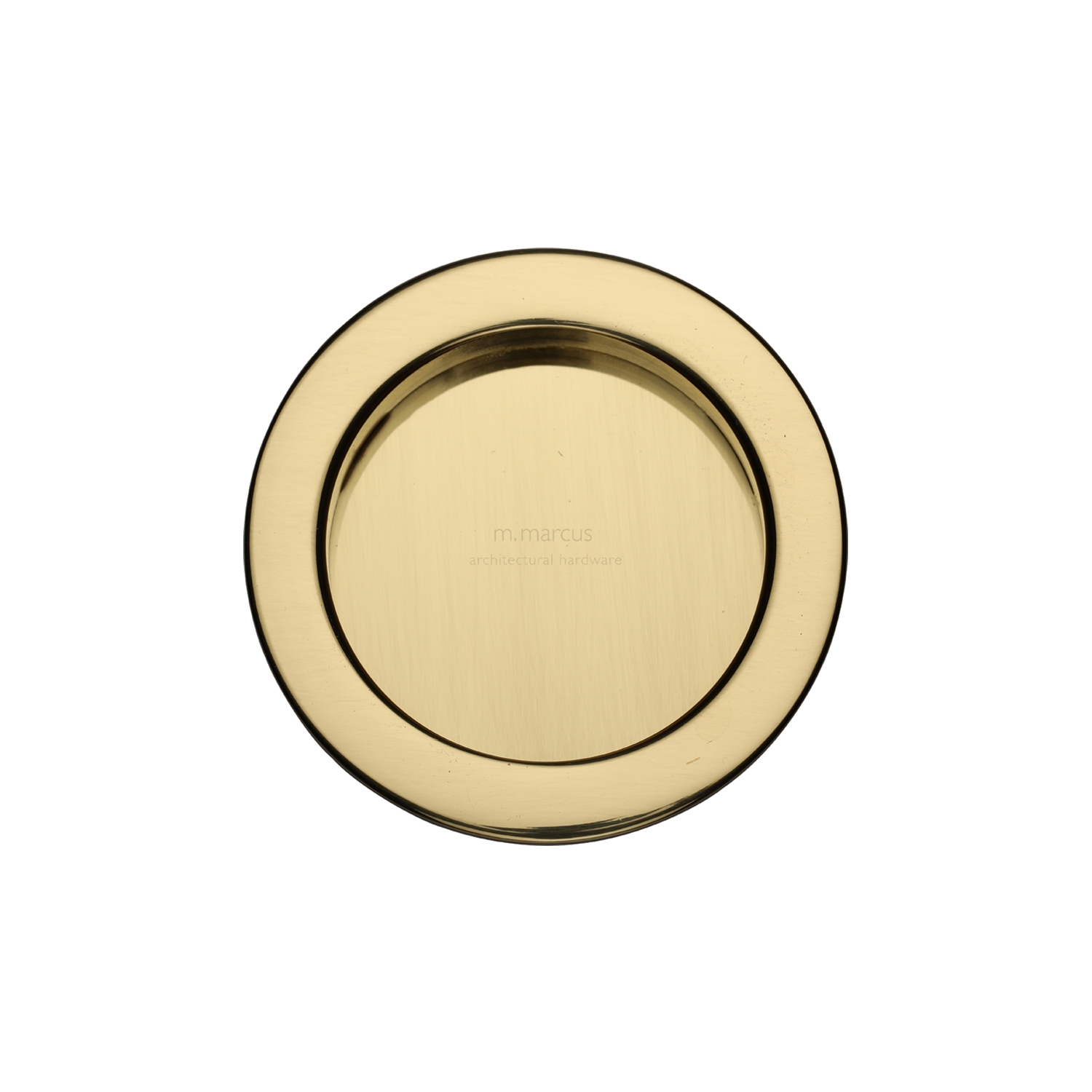 Round Flush Pull in Polished Brass