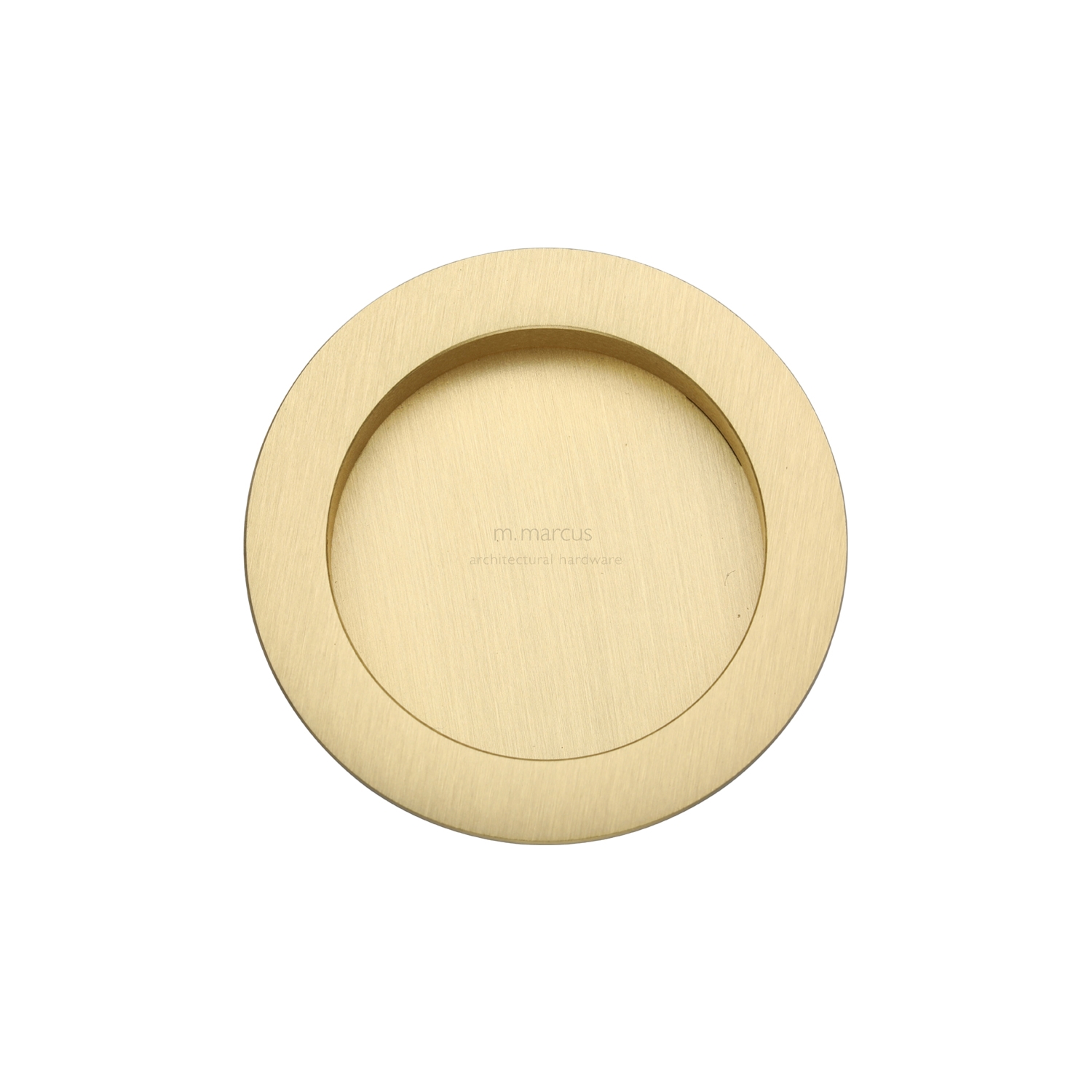 Round Flush Pull in Satin Brass