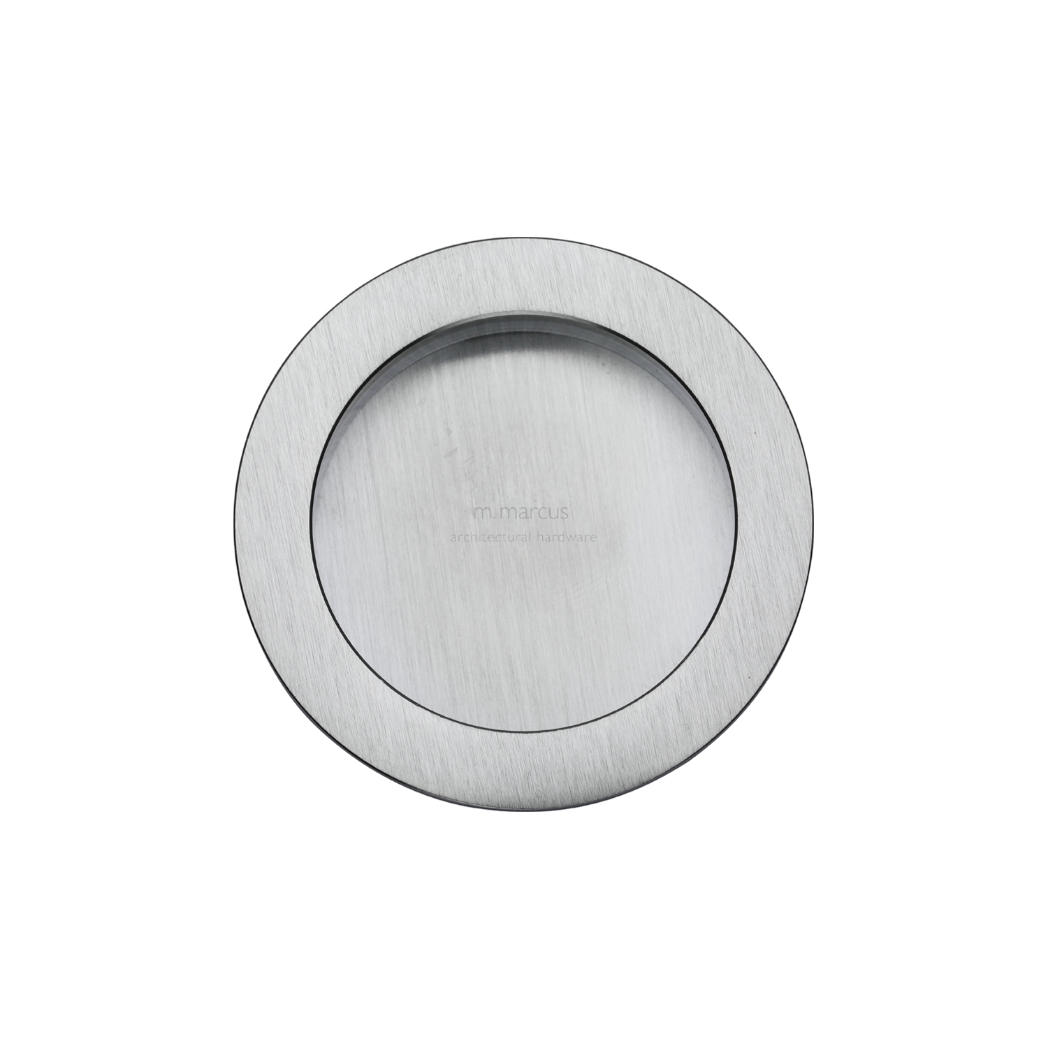 Round Flush Pull in Satin Chrome