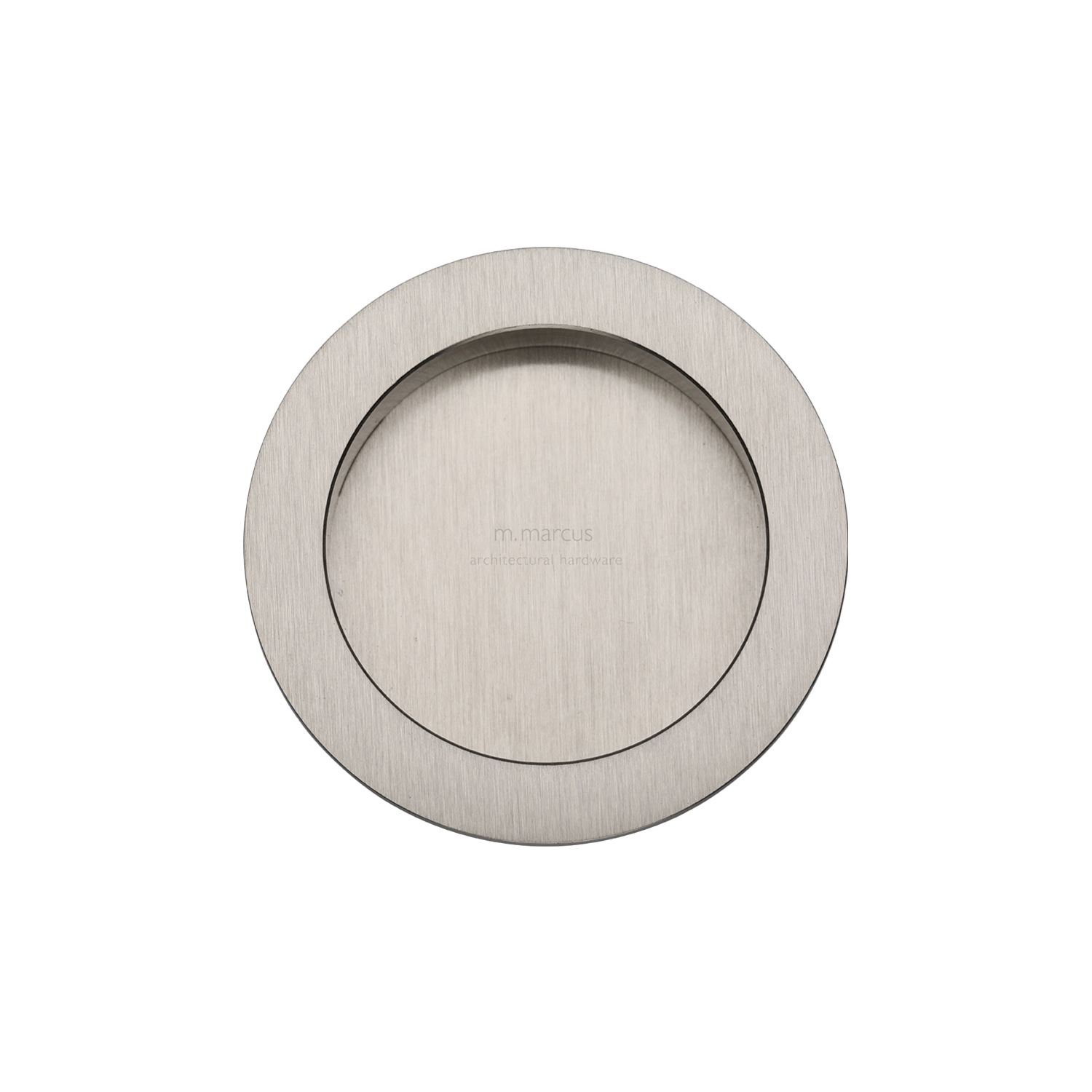 Round Flush Pull in Satin Nickel