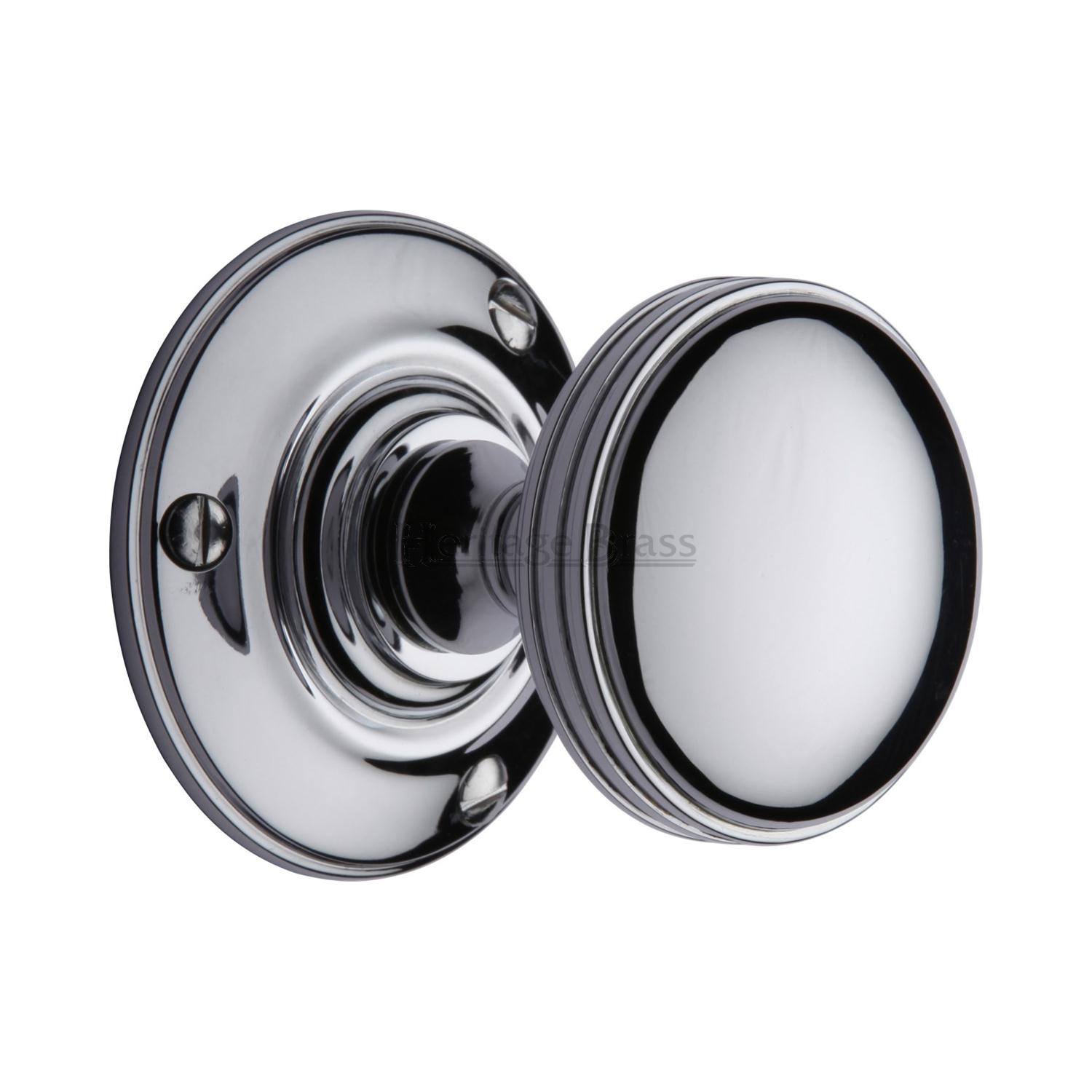 Richmond Door Knob on Rose in Polished Chrome