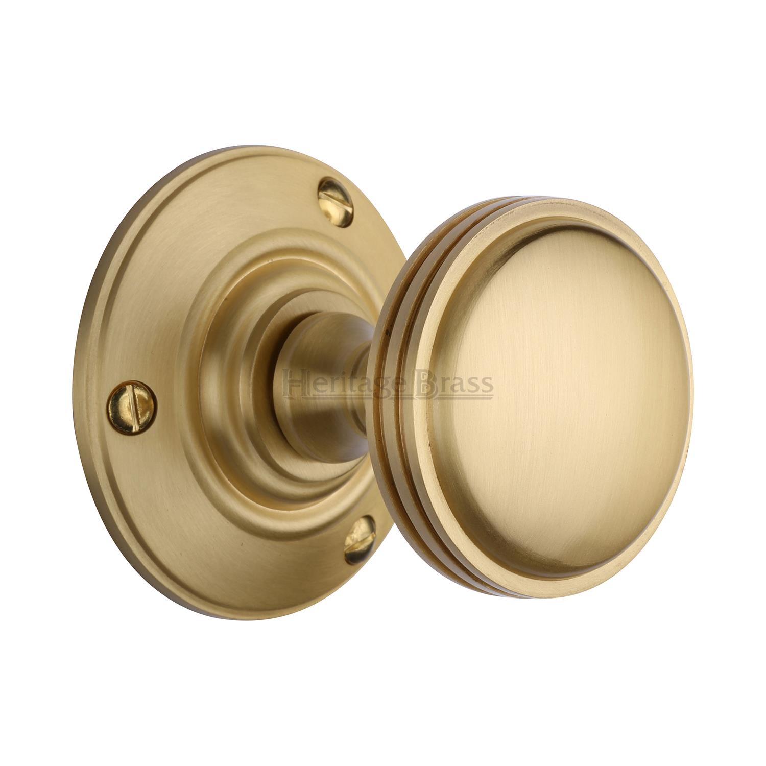 Richmond Door Knob on Rose in Satin Brass