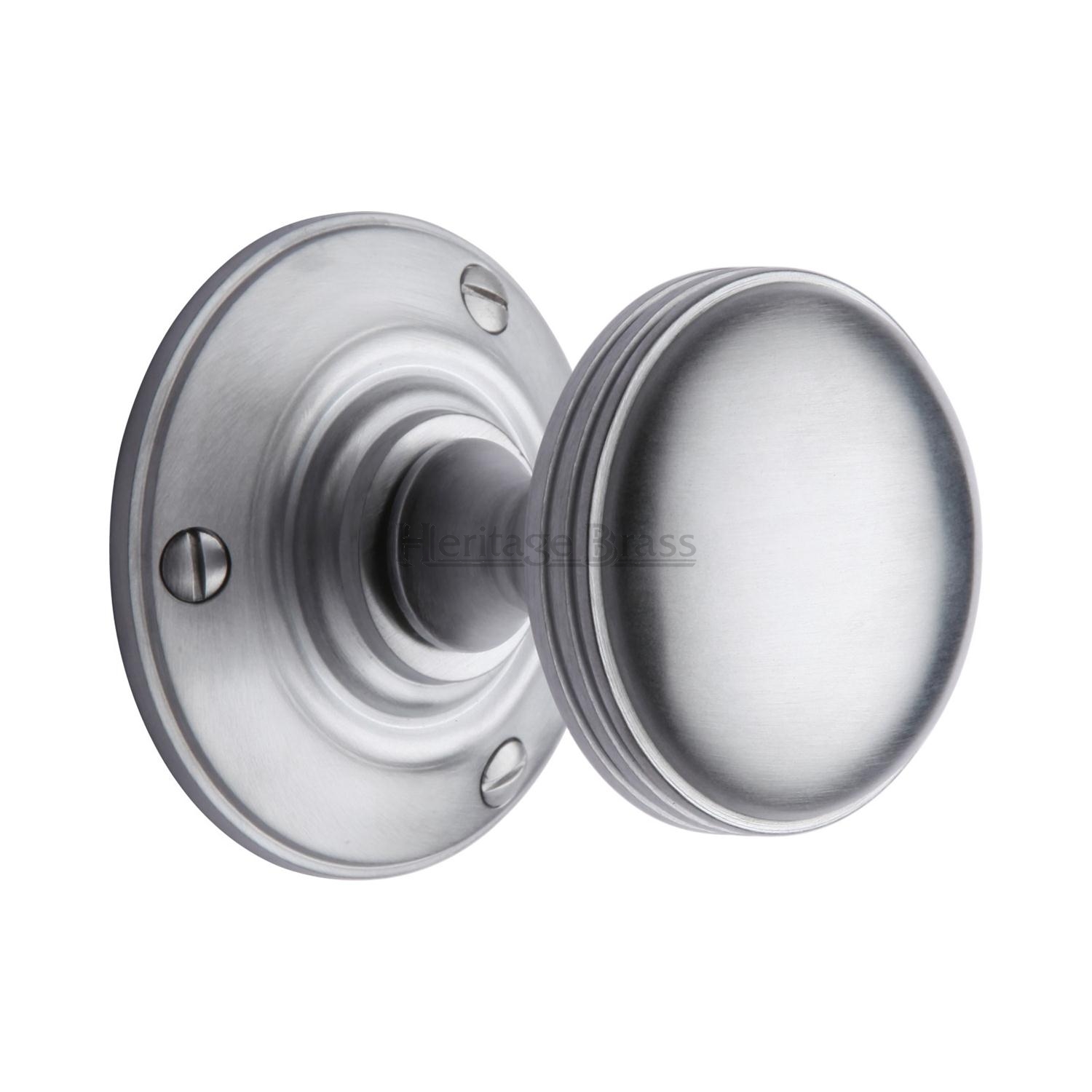 Richmond Door Knob on Rose in Satin Chrome