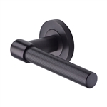Heritage Brass Knurled Fountain Lever on Rose in Matt Bronze