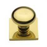 Victorian Round Cabinet Knob with Square Backplate