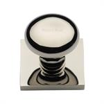 Victorian Round Cabinet Knob with Square Backplate